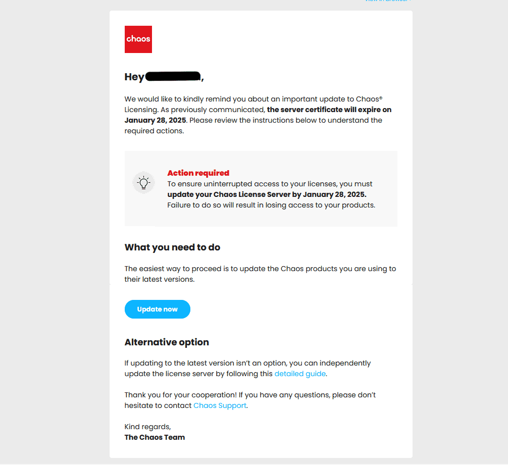 Chaos Server Certificate Will Expire on January 28.2025